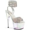 Pleaser - ADORE791HTRS Sandale à bride à la cheville, Pole dance chaussures - Transparent Product image